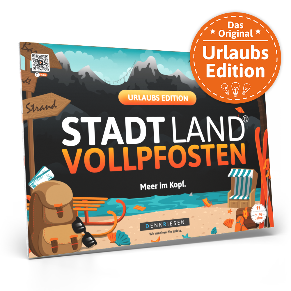 Stadt Land Vollpfosten® Spielblock | Urlaubs Edition