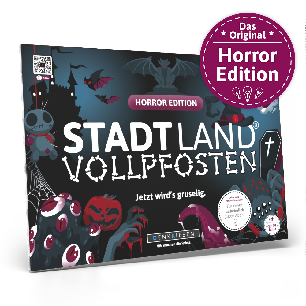 Stadt Land Vollpfosten® Spielblock | Horror Edition