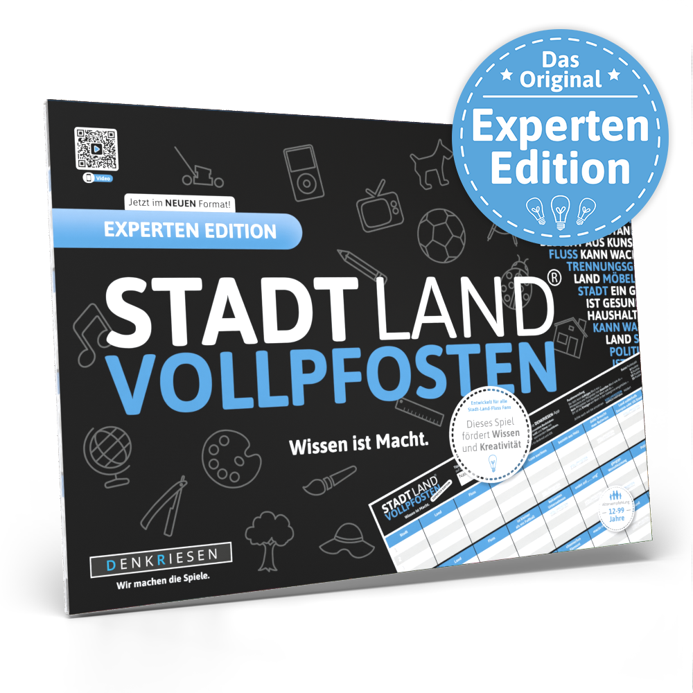 Stadt Land Vollpfosten® Spielblock | Experten Edition
