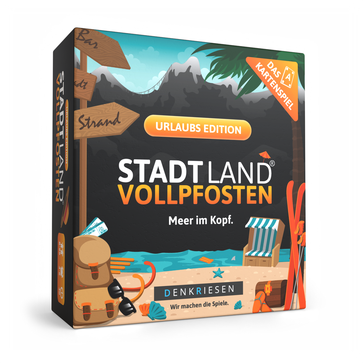 Stadt Land Vollpfosten® Kartenspiel | Urlaubs Edition