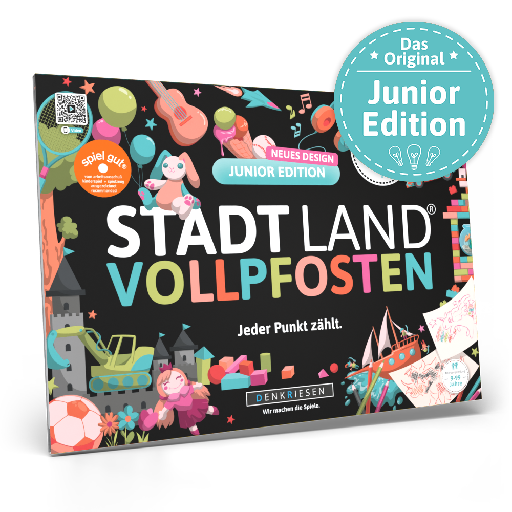 Stadt Land Vollpfosten® Spielblock | Junior Edition