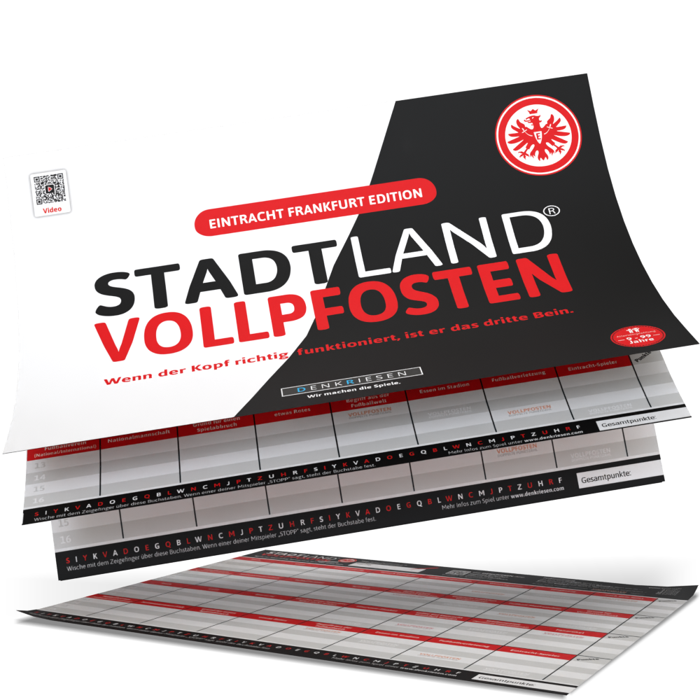 Stadt Land Vollpfosten® Spielblock | Eintracht Frankfurt Edition