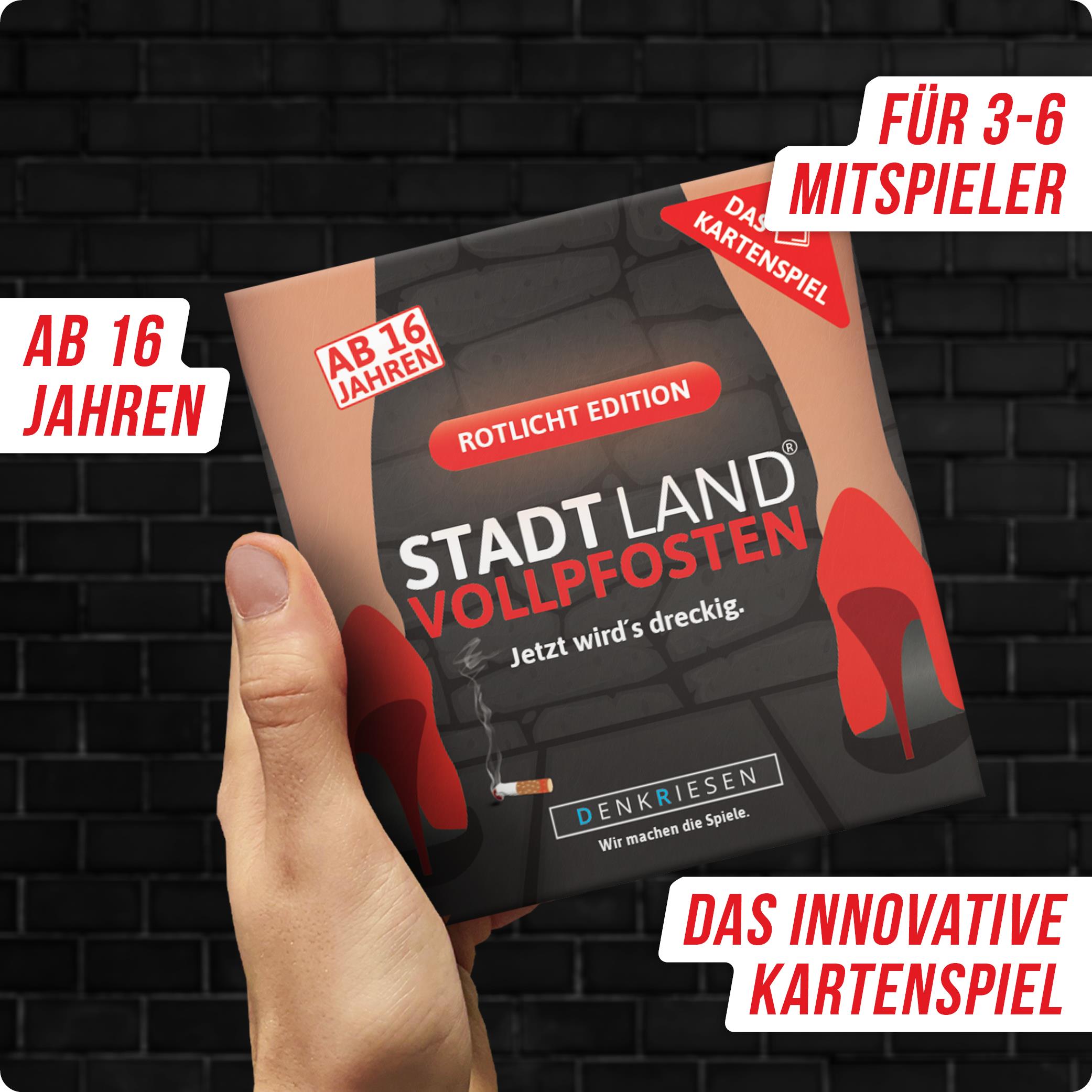 STADT LAND VOLLPFOSTEN® - Das Kartenspiel – ROTLICHT EDITION "Jetzt wird's dreckig."