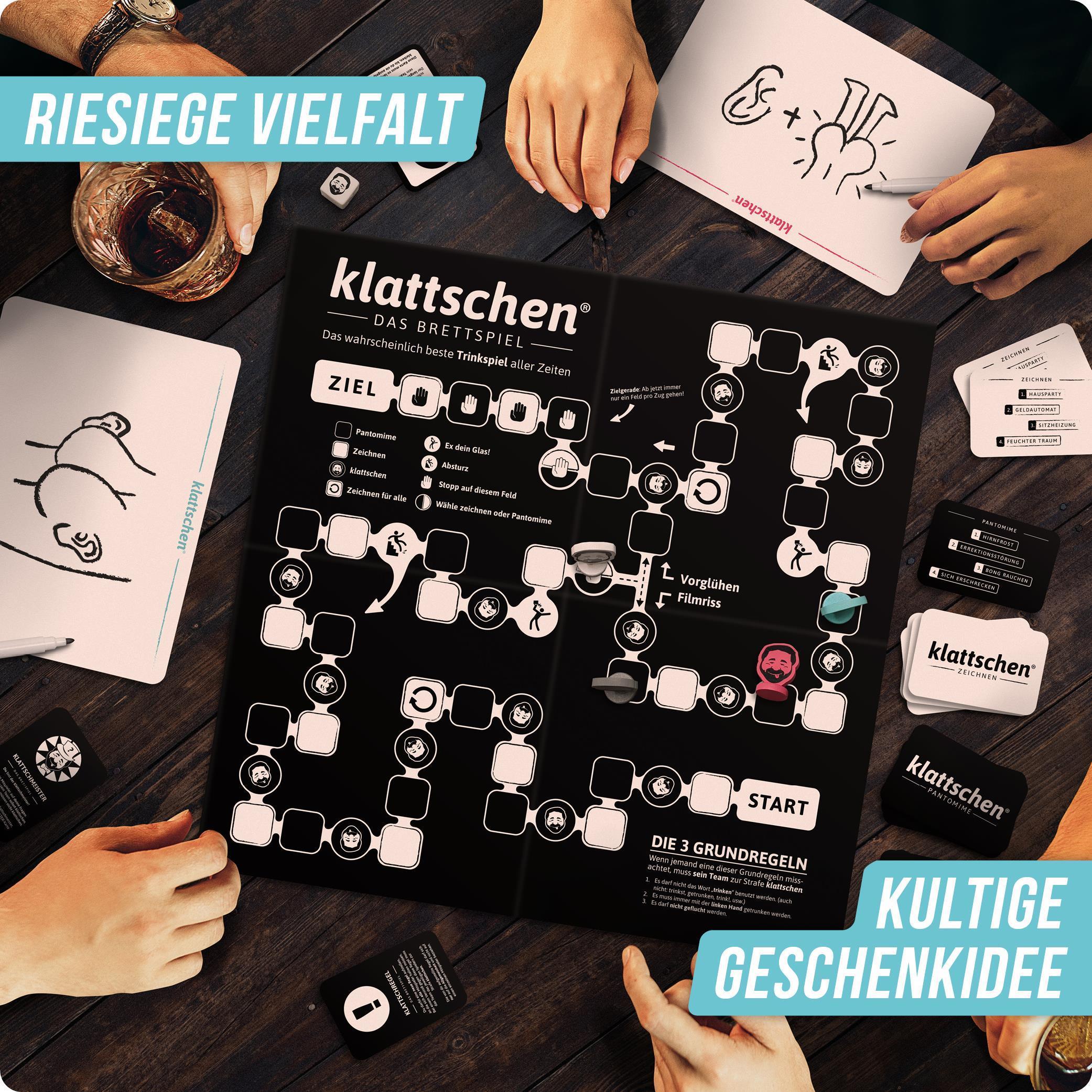 klattschen® - Trinkspiel - DAS BRETTSPIEL "Das wahrscheinlich beste Trinkspiel aller Zeiten"