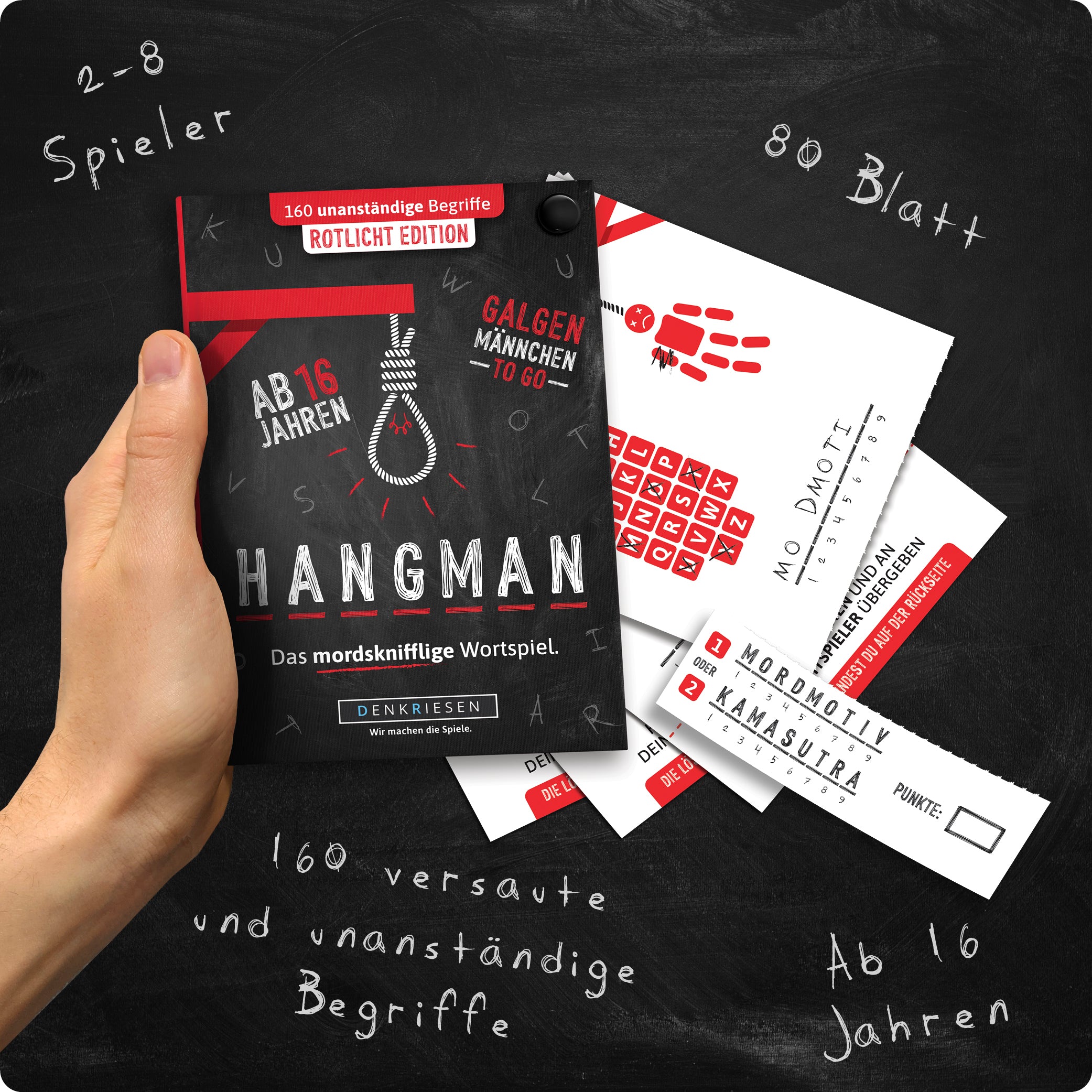 HANGMAN® | Rotlicht Edition – "Das mordsknifflige Wortspiel."