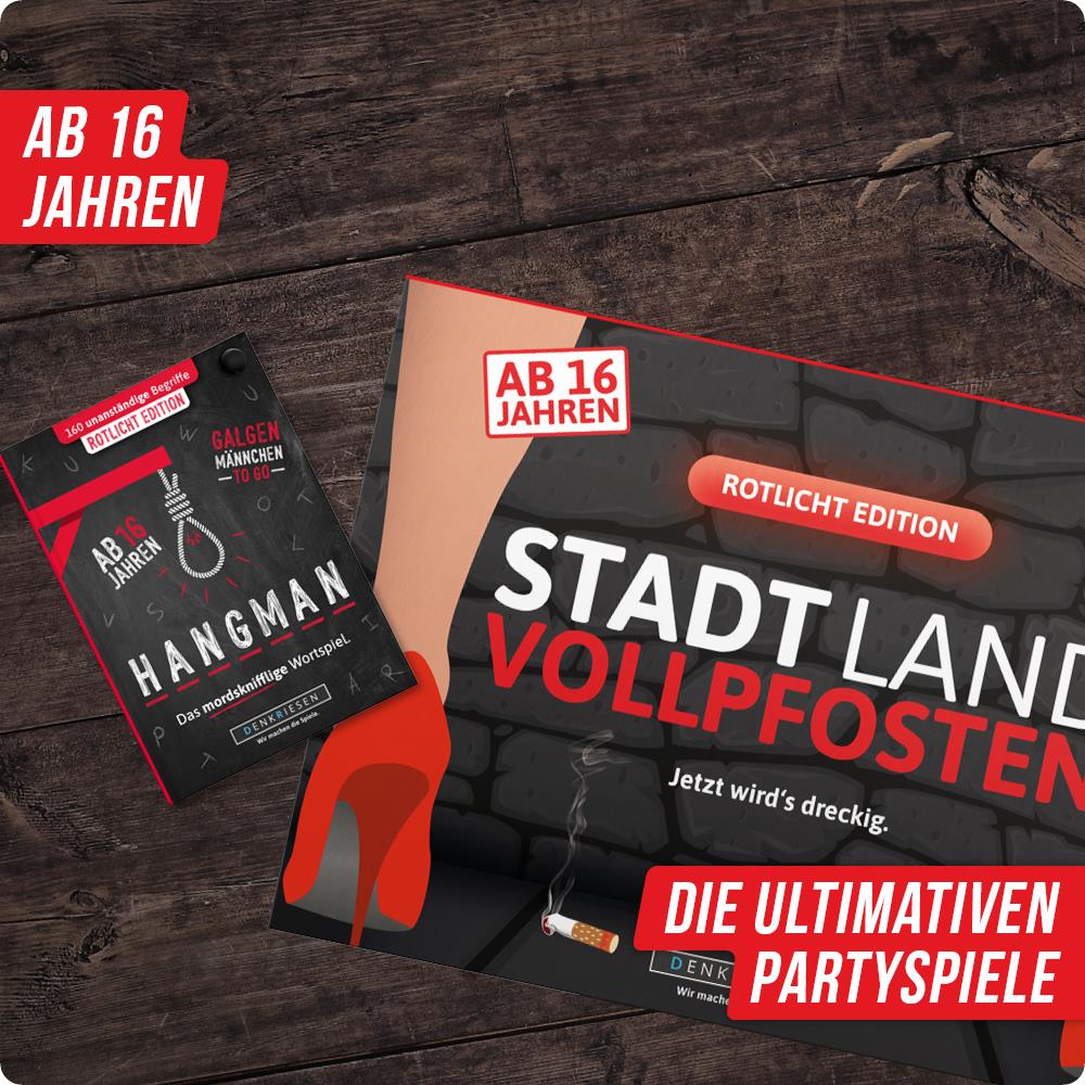 Spar-Set Tanja – STADT-LAND VOLLPFOSTEN "Rotlicht EDITION" + HANGMAN "Rotlicht EDITION”