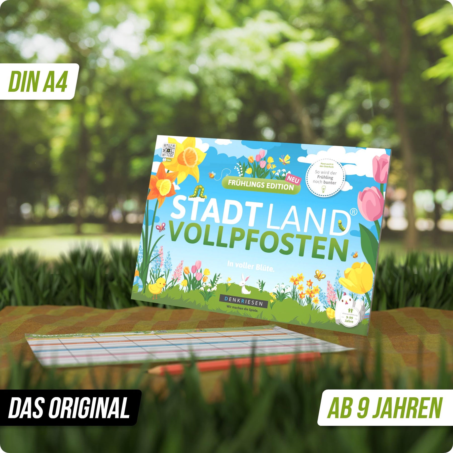Stadt Land Vollpfosten® Spielblock | Frühlings Edition