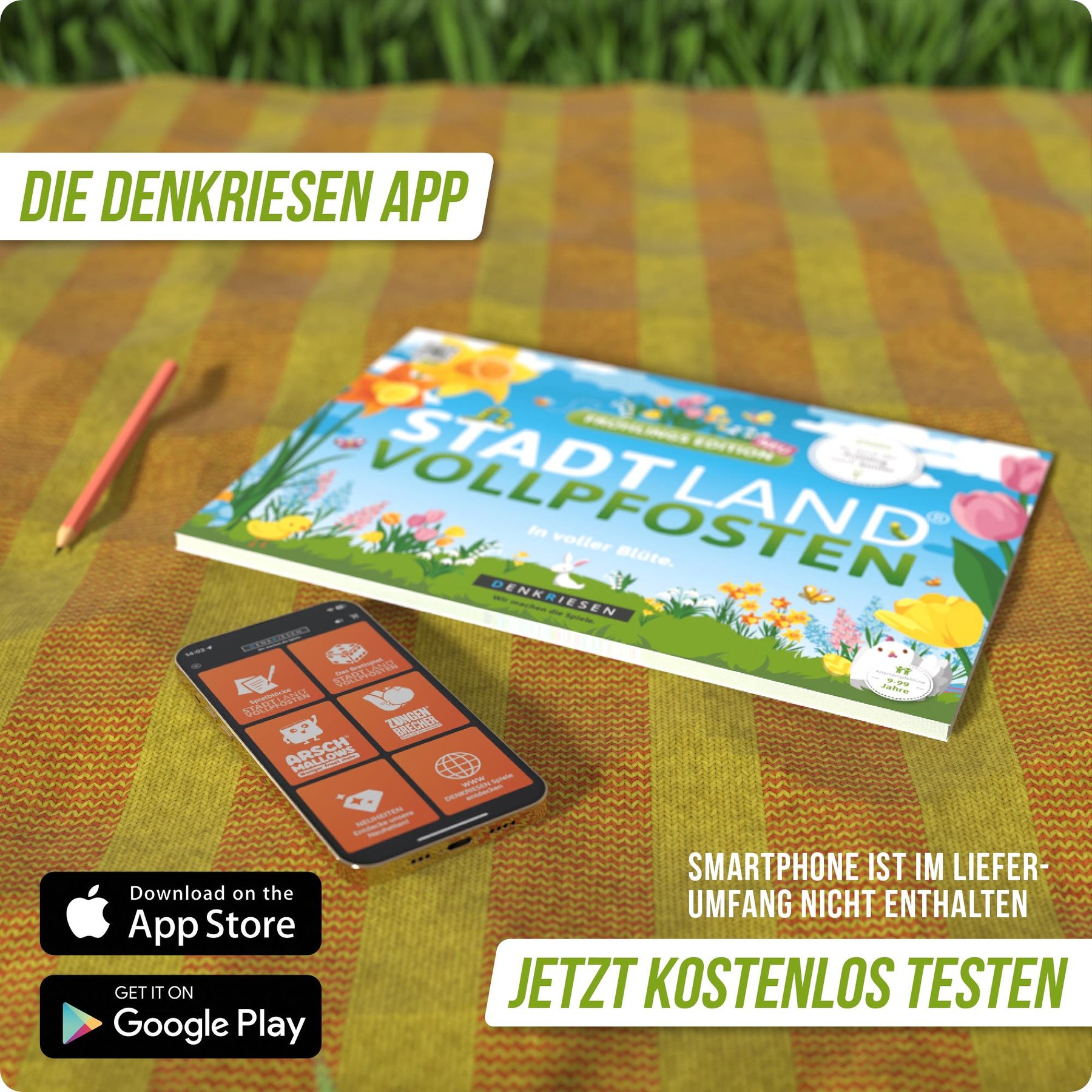 Stadt Land Vollpfosten® Spielblock | Frühlings Edition