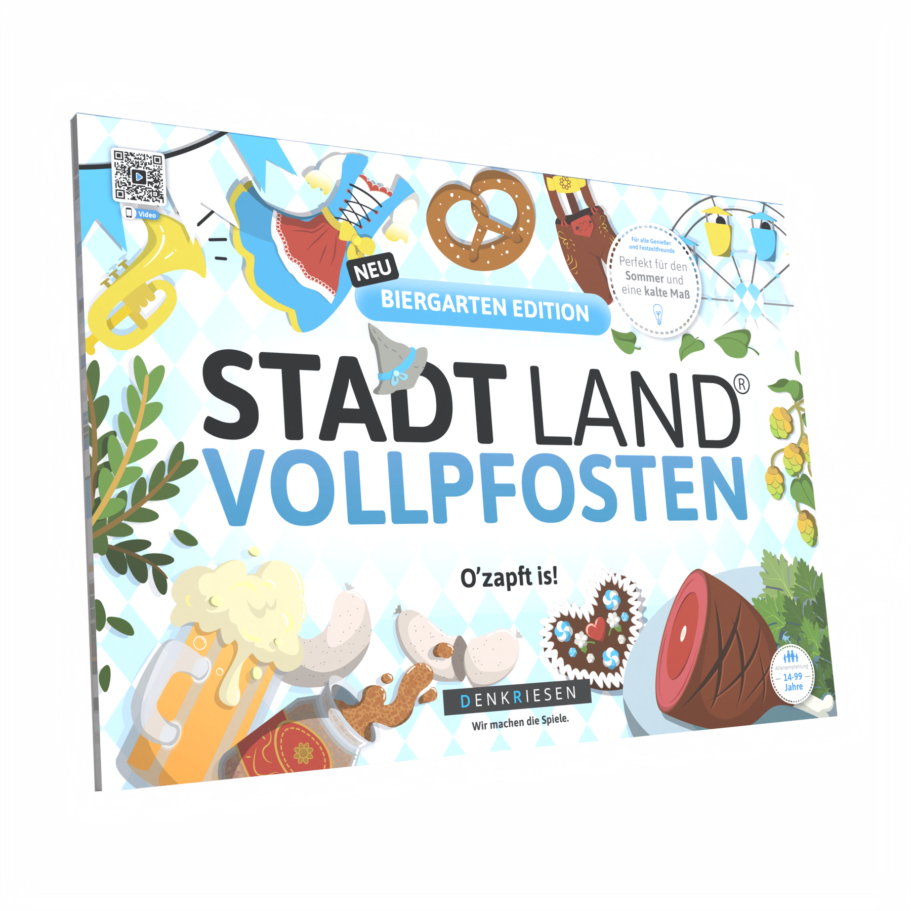 Stadt Land Vollpfosten® Spielblock | Biergarten Edition