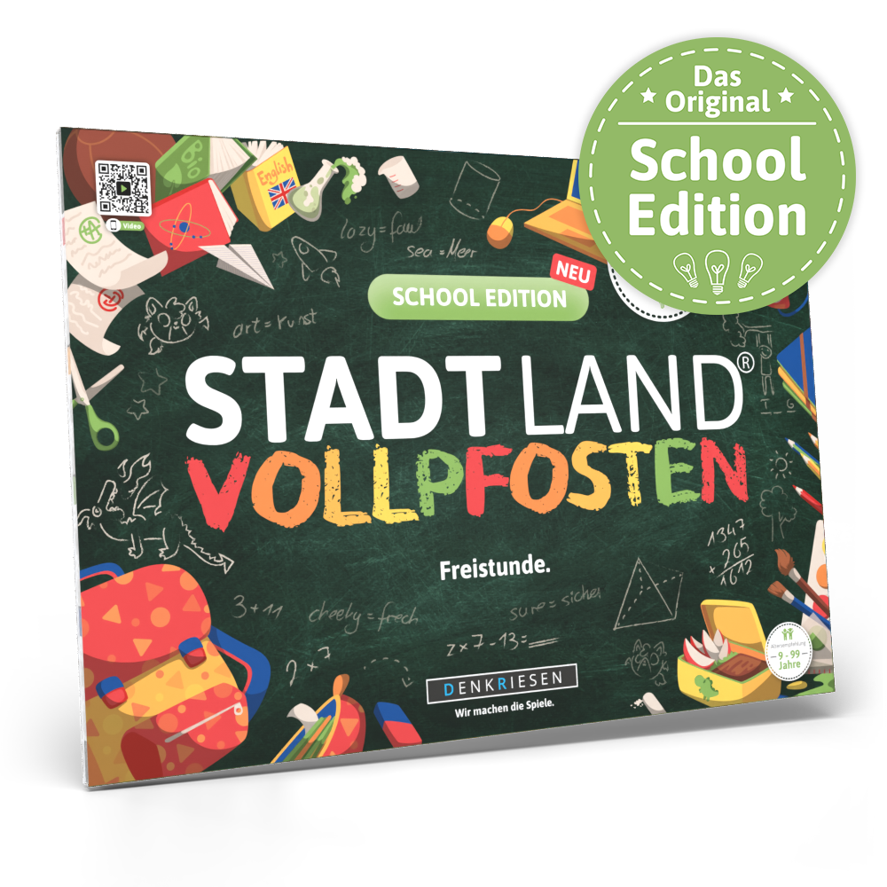 Stadt Land Vollpfosten® Spielblock | School Edition