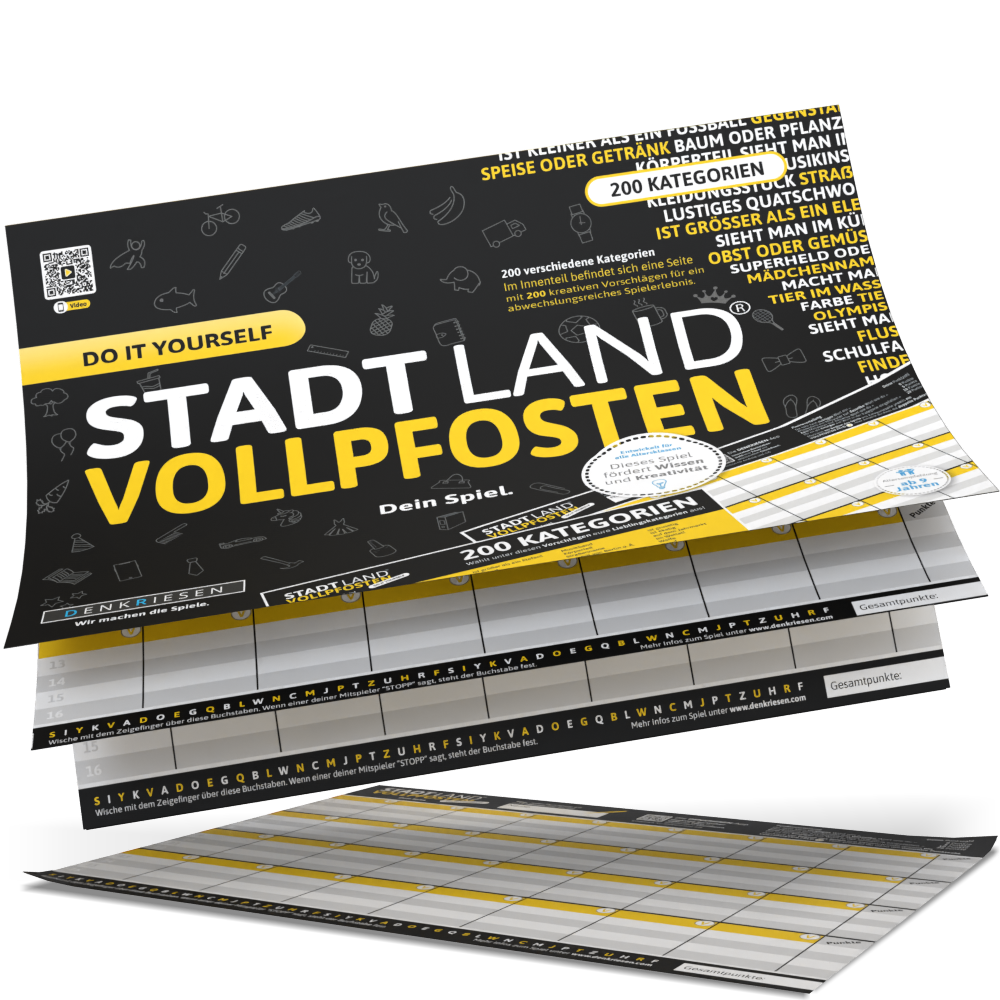 Stadt Land Vollpfosten® Spielblock | Do It Yourself Edition