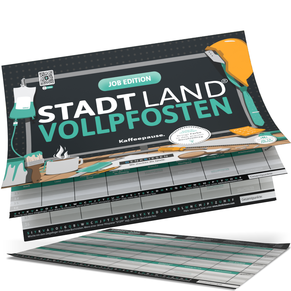 Stadt Land Vollpfosten® Spielblock | Job Edition