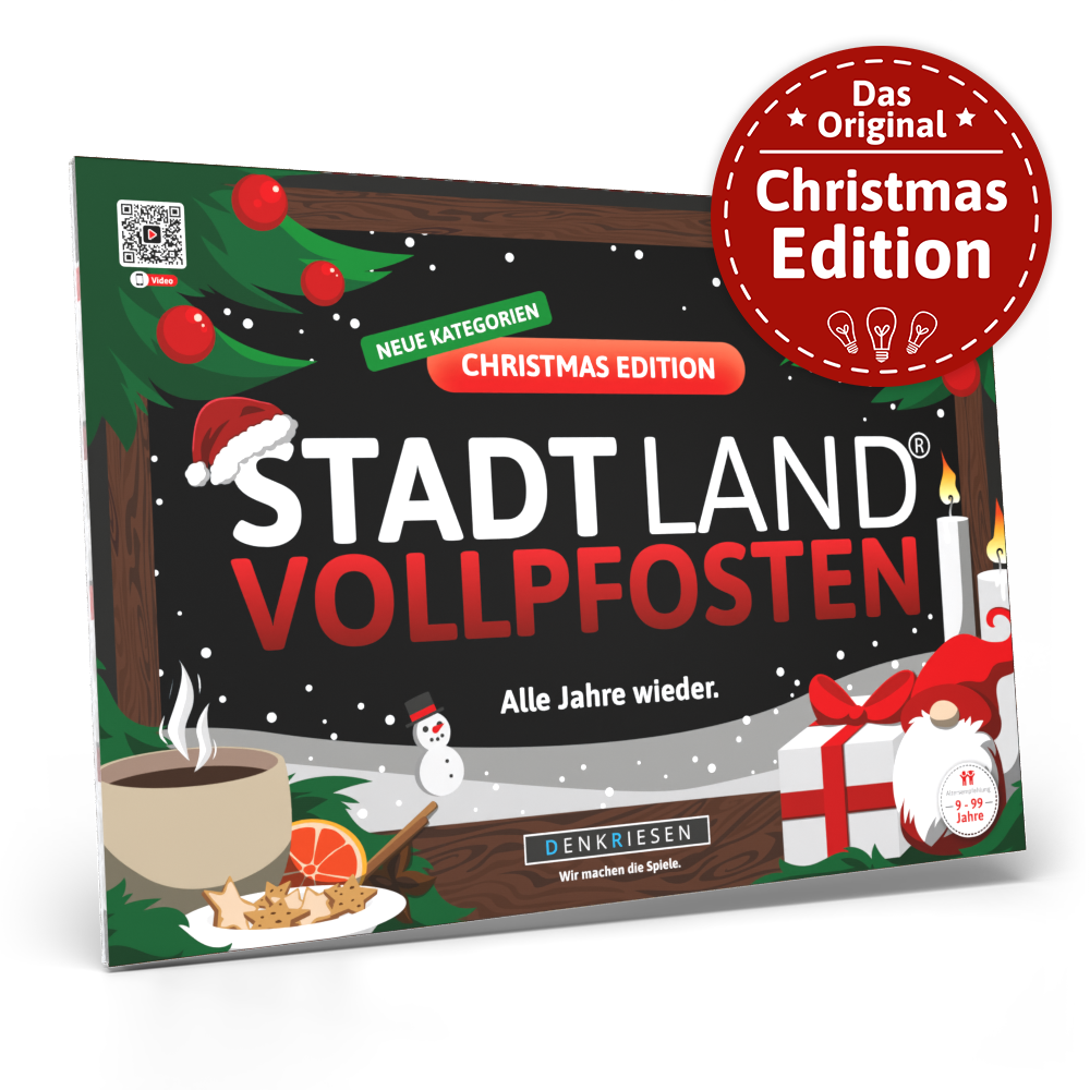 Stadt Land Vollpfosten® Spielblock | Christmas Edition
