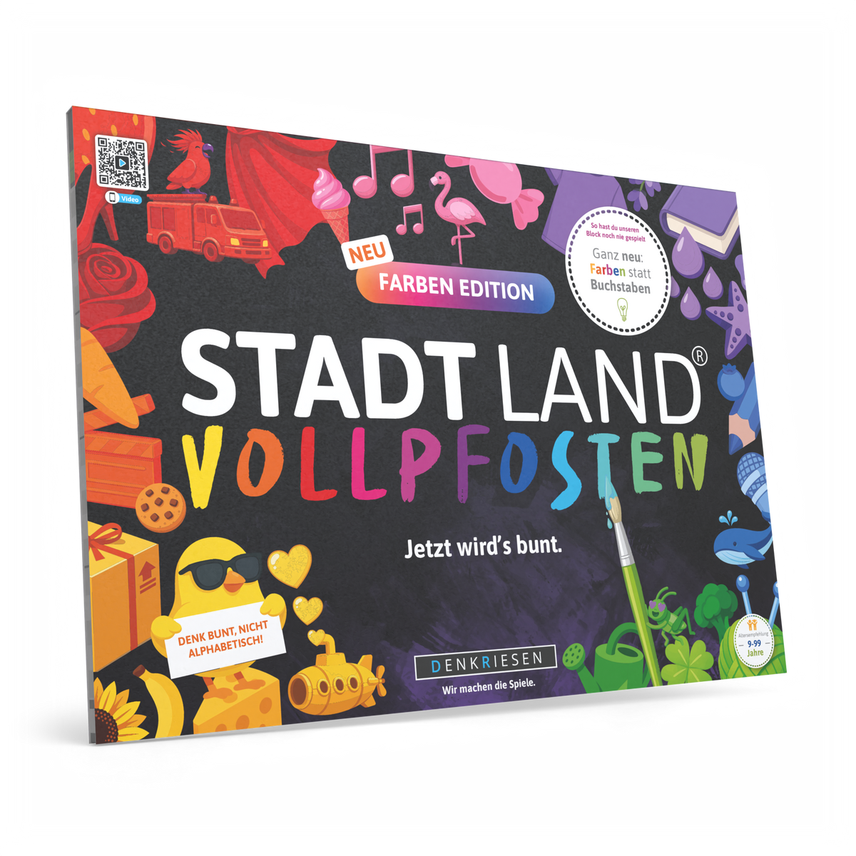 Stadt Land Vollpfosten® Spielblock | Farben Edition