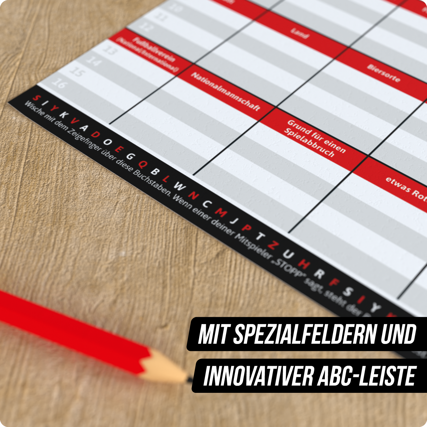 Stadt Land Vollpfosten® Spielblock | Eintracht Frankfurt Edition