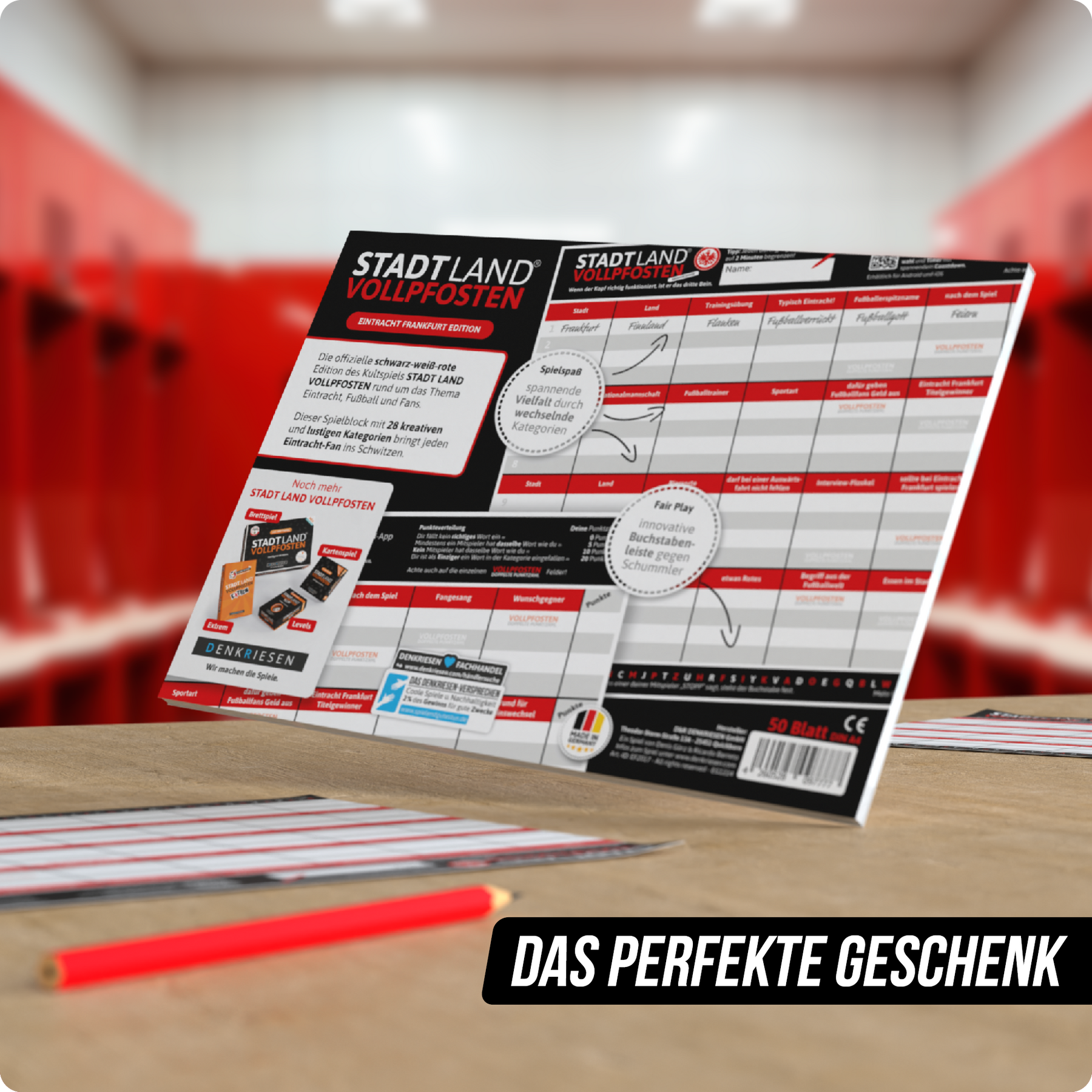 Stadt Land Vollpfosten® Spielblock | Eintracht Frankfurt Edition