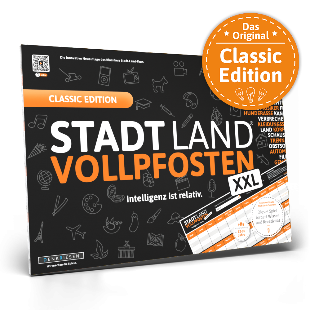 Stadt Land Vollpfosten® A3 Spielblock | Classic Edition
