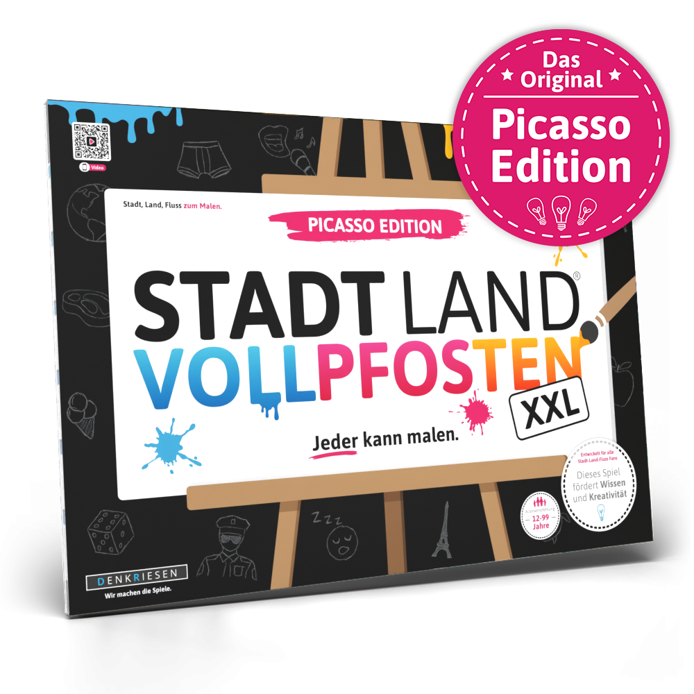 Stadt Land Vollpfosten® A3 Spielblock | Picasso Edition