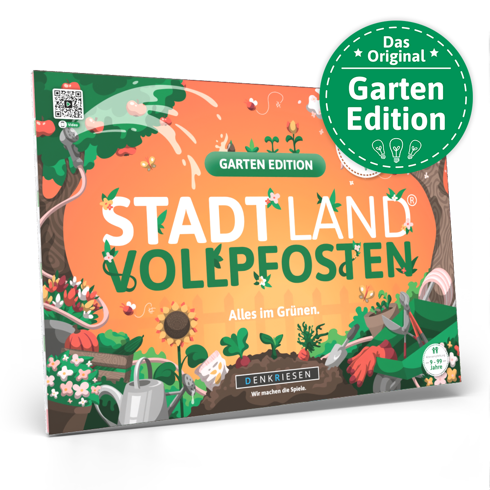 Stadt Land Vollpfosten® Spielblock | Garten Edition