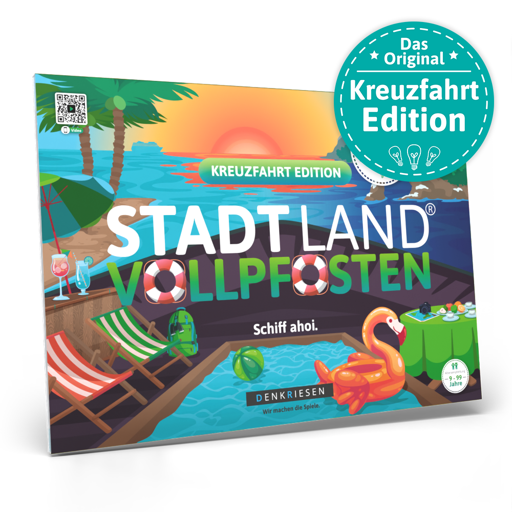 Stadt Land Vollpfosten® Spielblock | Kreuzfahrt Edition