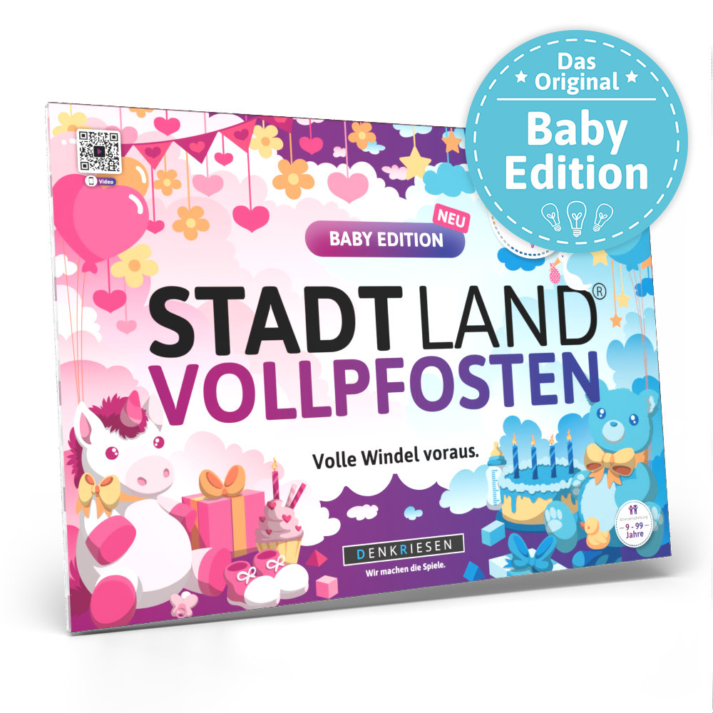 Stadt Land Vollpfosten® Spielblock | Baby Edition