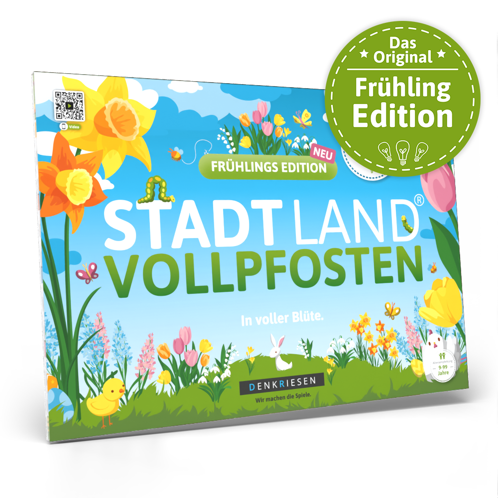 Stadt Land Vollpfosten® Spielblock | Frühlings Edition