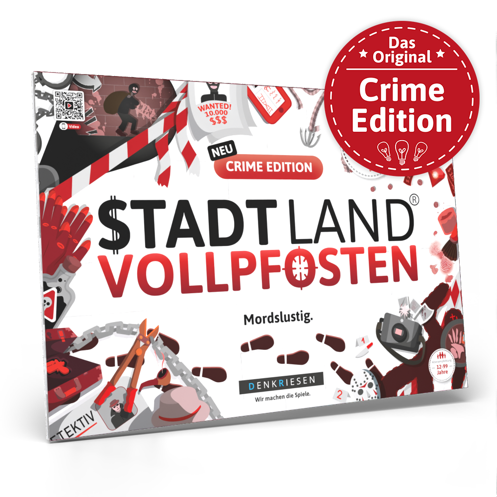 Stadt Land Vollpfosten® Spielblock | Crime Edition