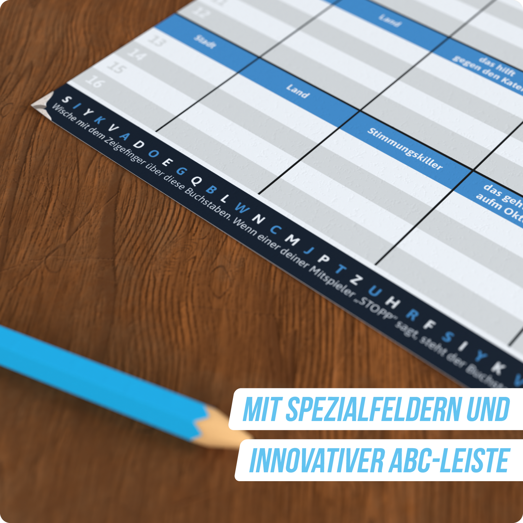 Stadt Land Vollpfosten® Spielblock | Biergarten Edition