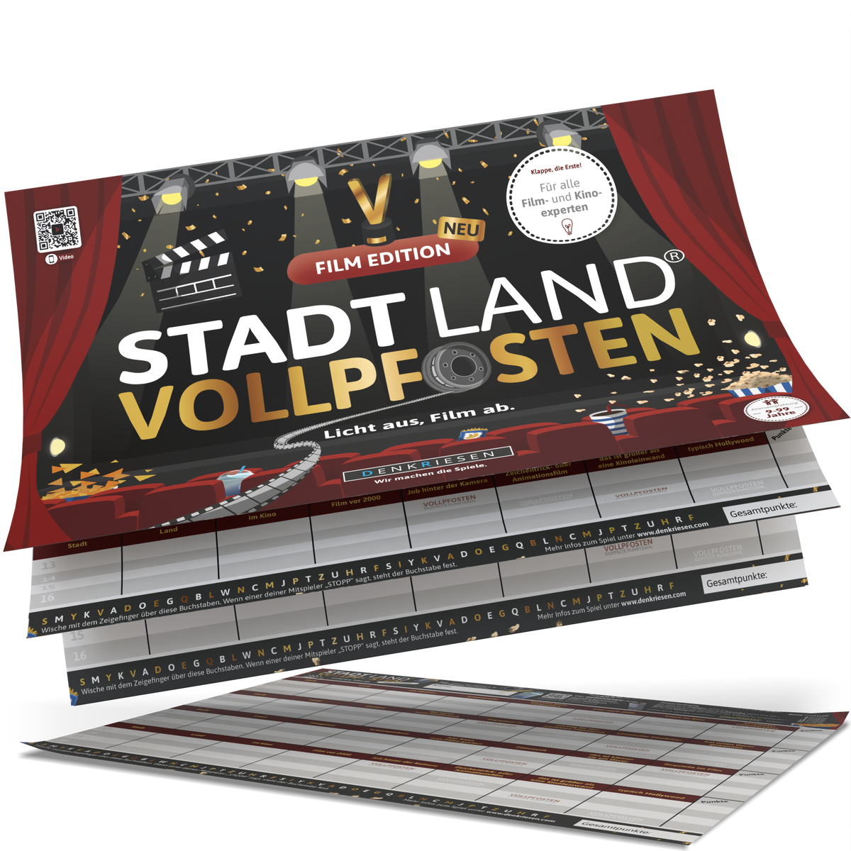 Stadt Land Vollpfosten® Spielblock | Film Edition