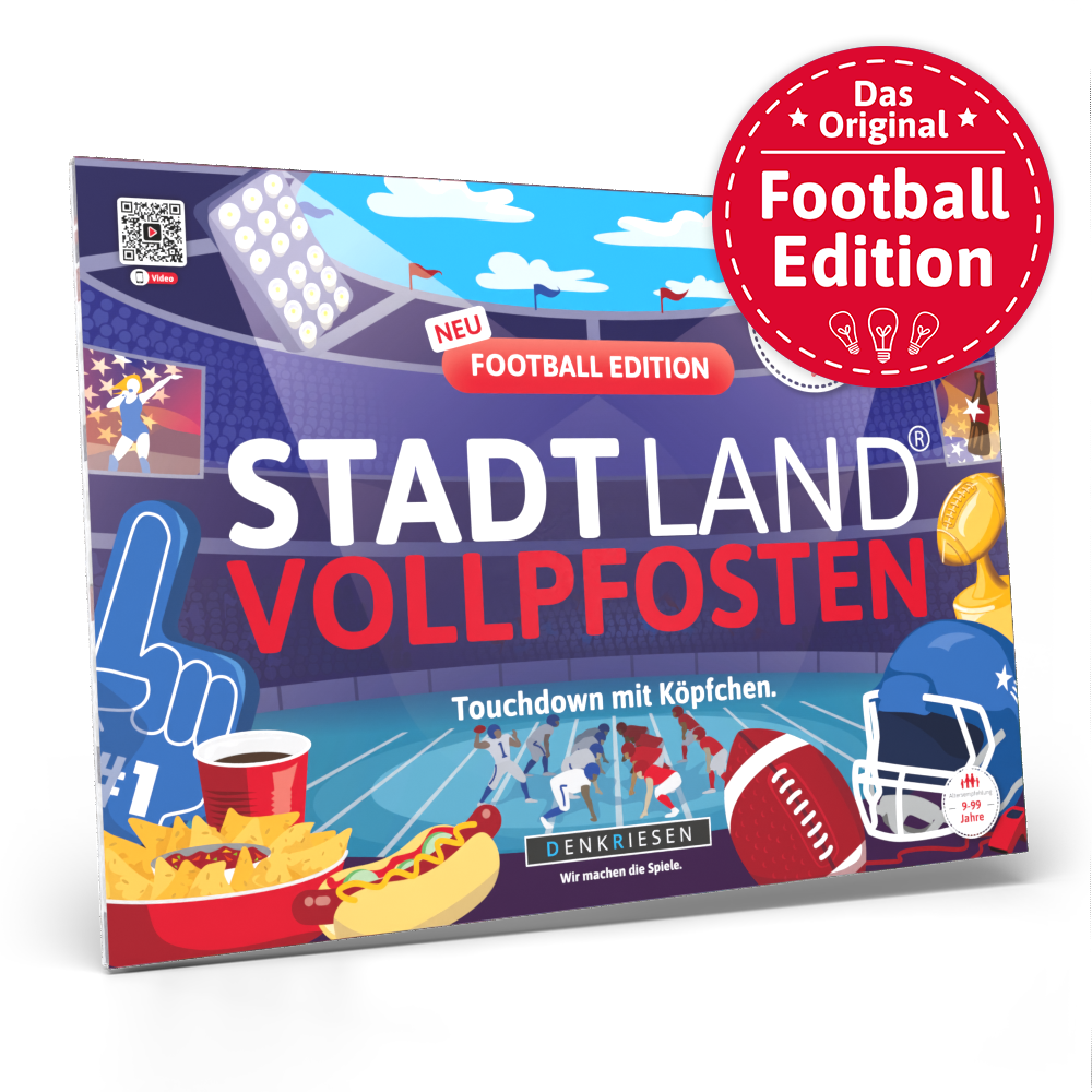 Stadt Land Vollpfosten® Spielblock | Football Edition