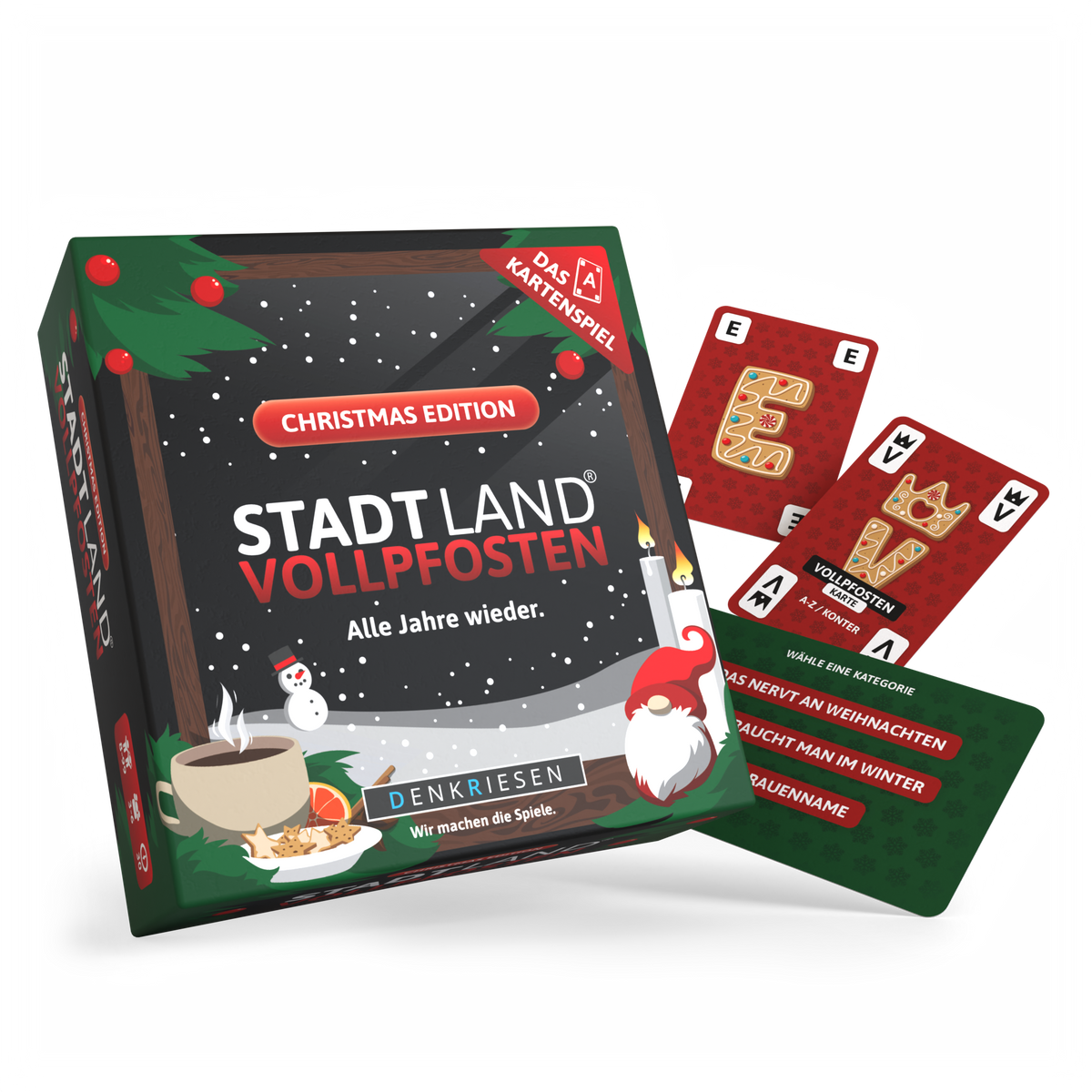 Stadt Land Vollpfosten® Kartenspiel | Christmas Edition