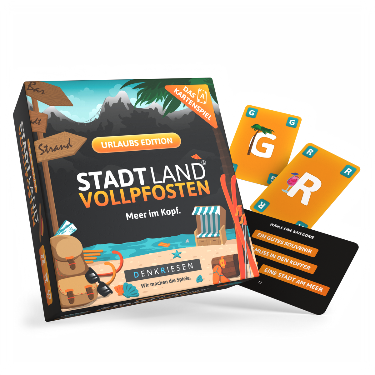 Stadt Land Vollpfosten® Kartenspiel | Urlaubs Edition