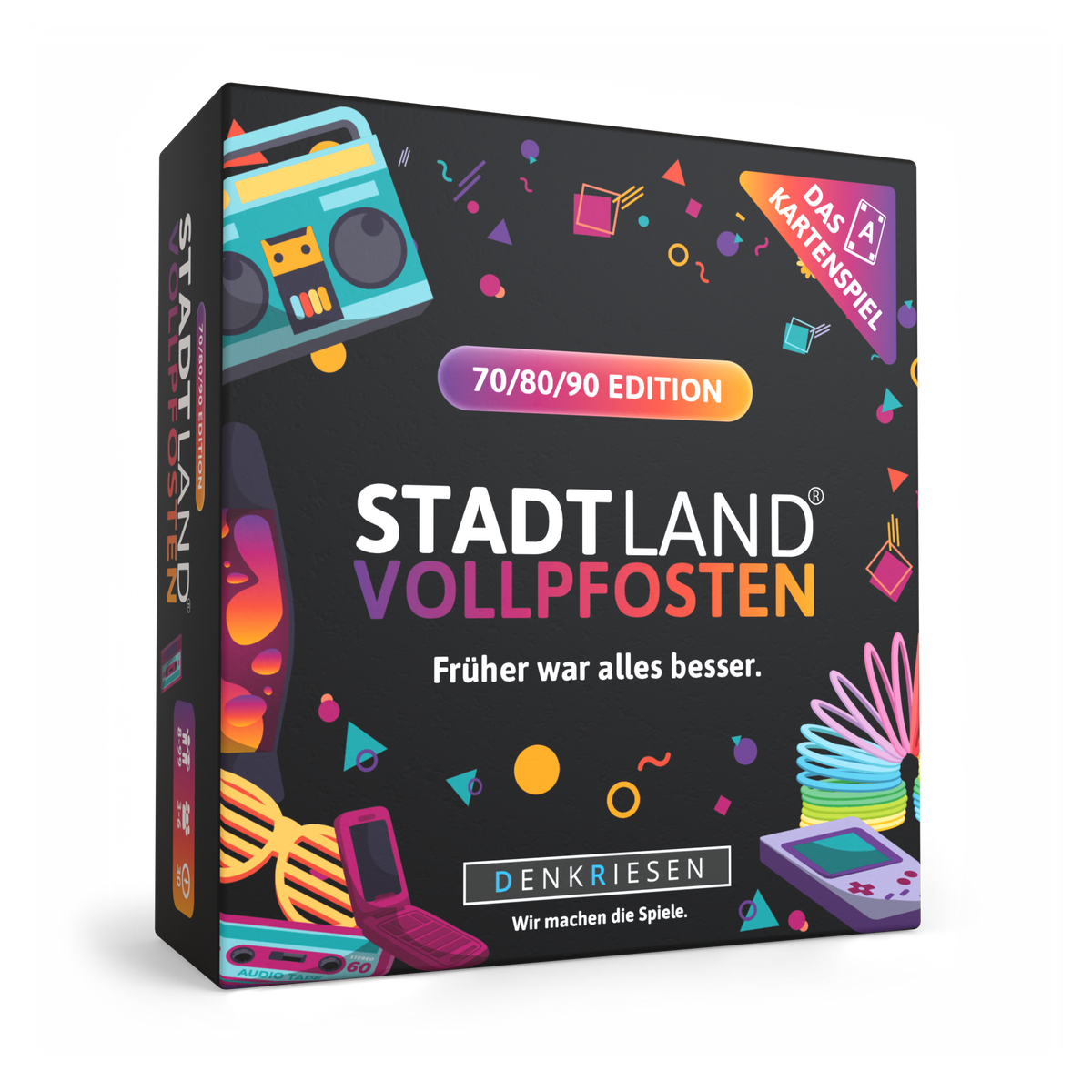 Stadt Land Vollpfosten® Kartenspiel | 70/80/90 Edition