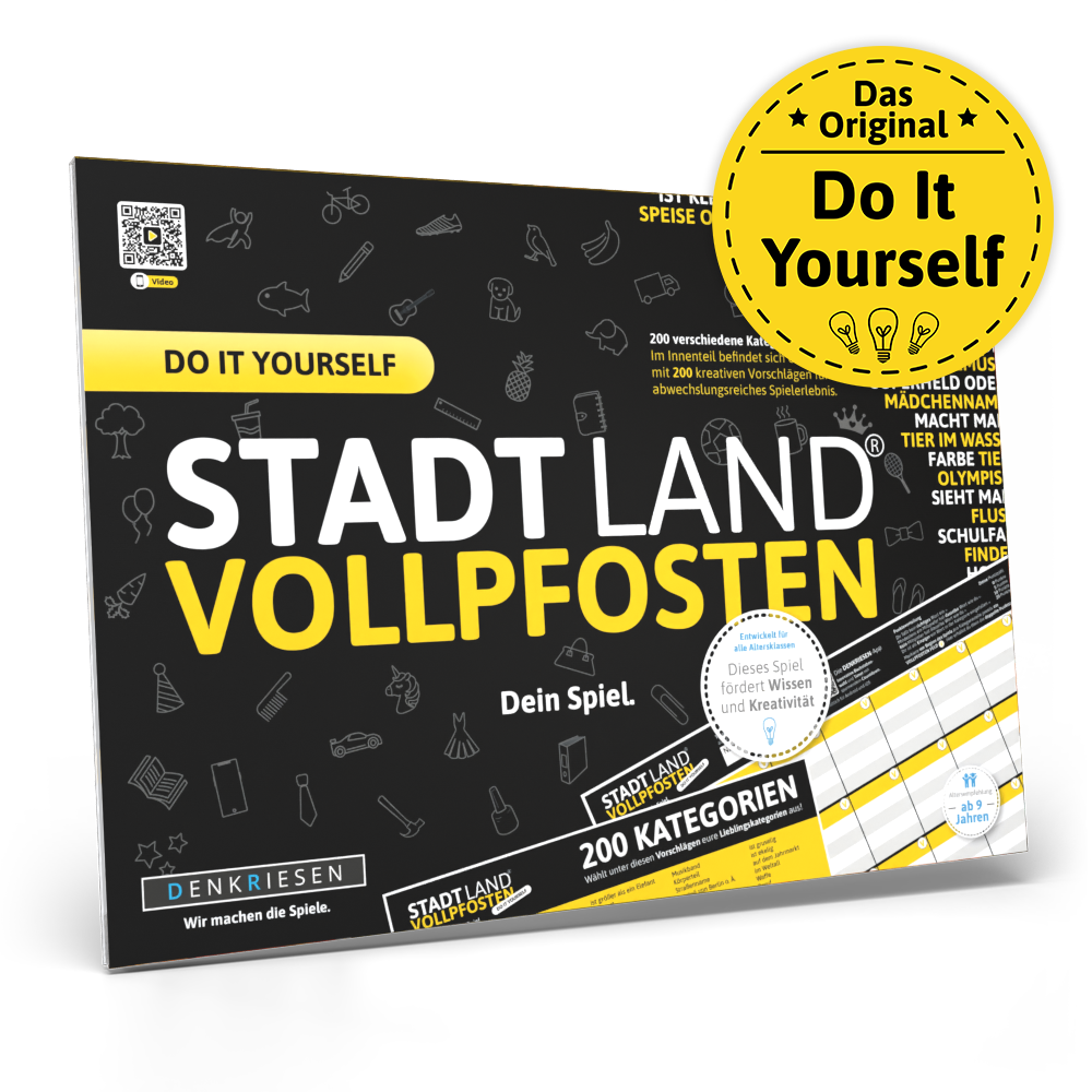 Stadt Land Vollpfosten® Spielblock | Do It Yourself Edition