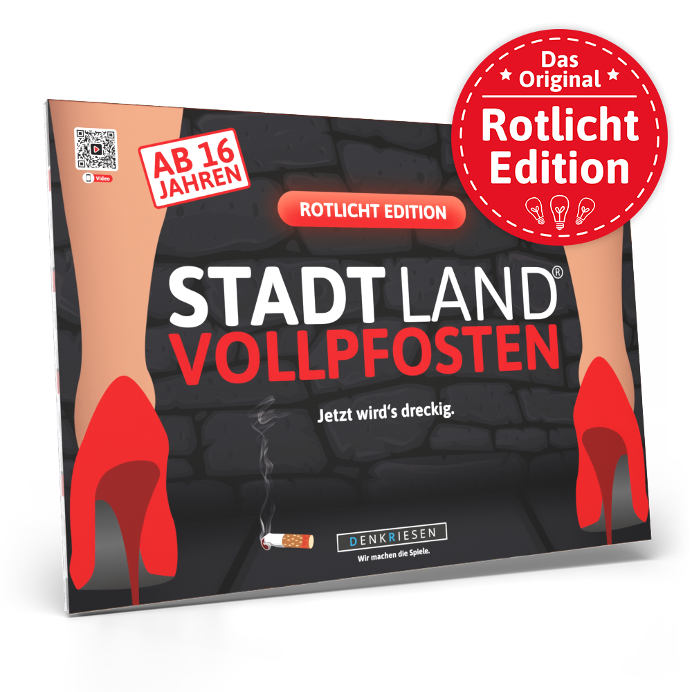 Stadt Land Vollpfosten® Spielblock | Rotlicht Edition