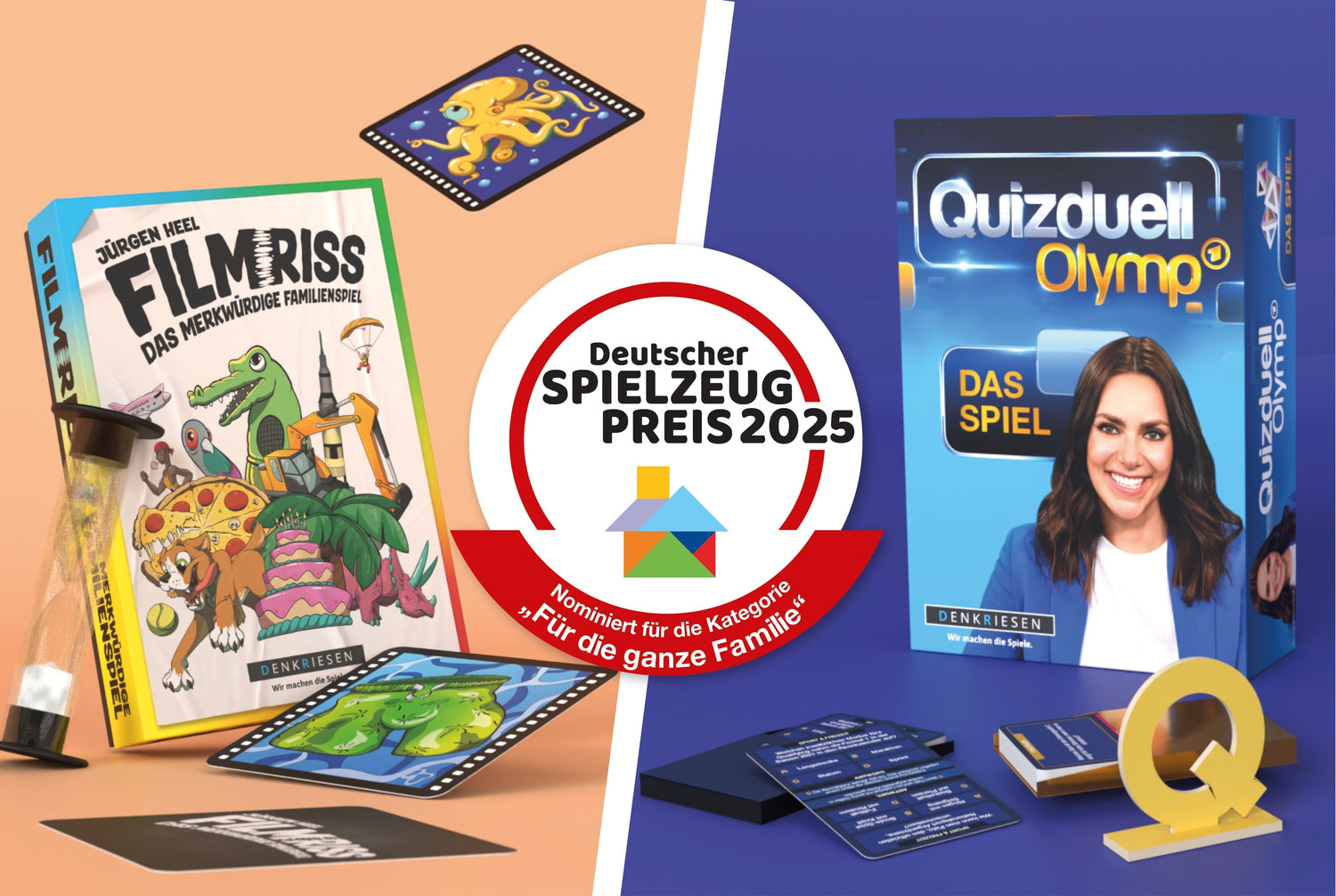Filmriss und Quizduell Olymp für den Deutschen Spielzeugpreis 2025 nominiert