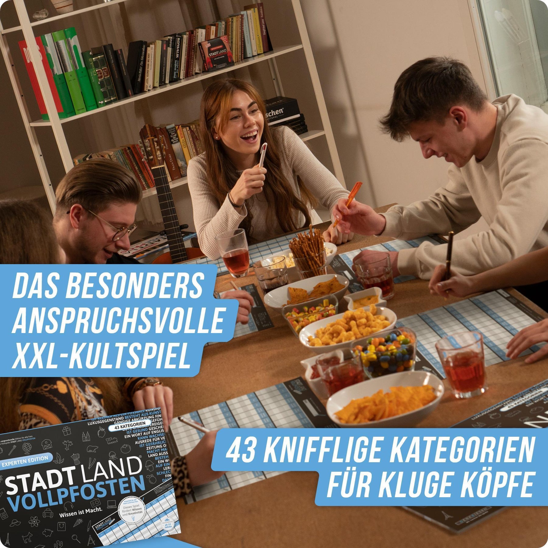 Stadt Land Vollpfosten® A3 Spielblock | Experten Edition