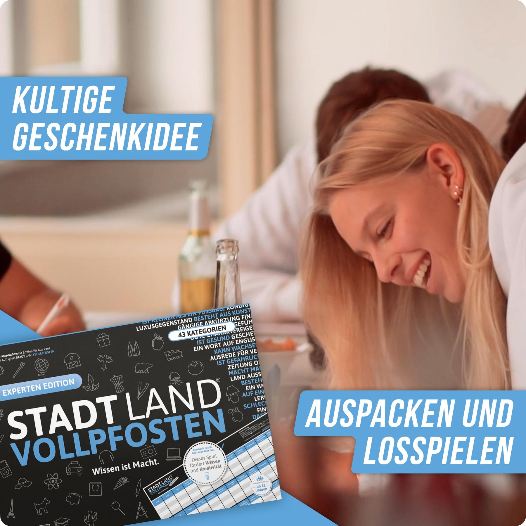Stadt Land Vollpfosten® A3 Spielblock | Experten Edition