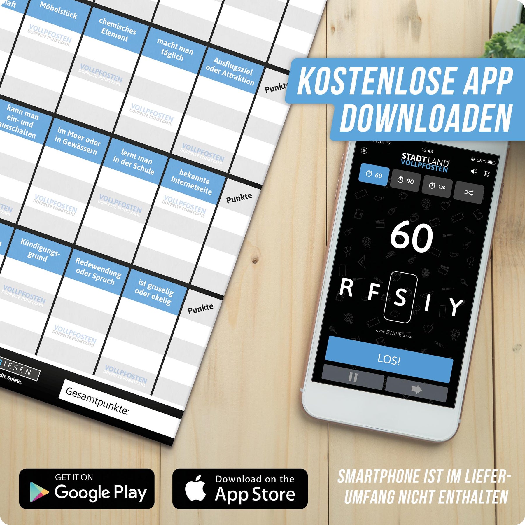 Stadt Land Vollpfosten® A3 Spielblock | Experten Edition