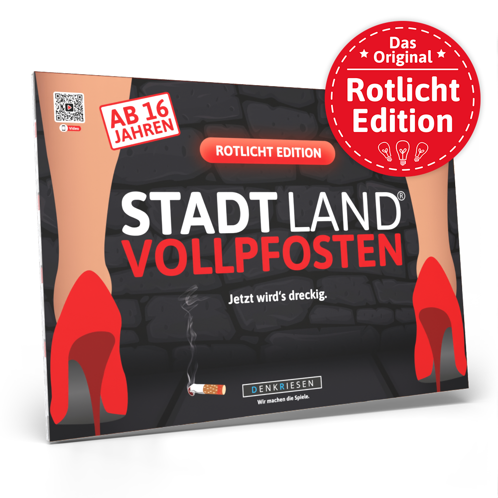 Stadt Land Vollpfosten® Spielblock | Rotlicht Edition