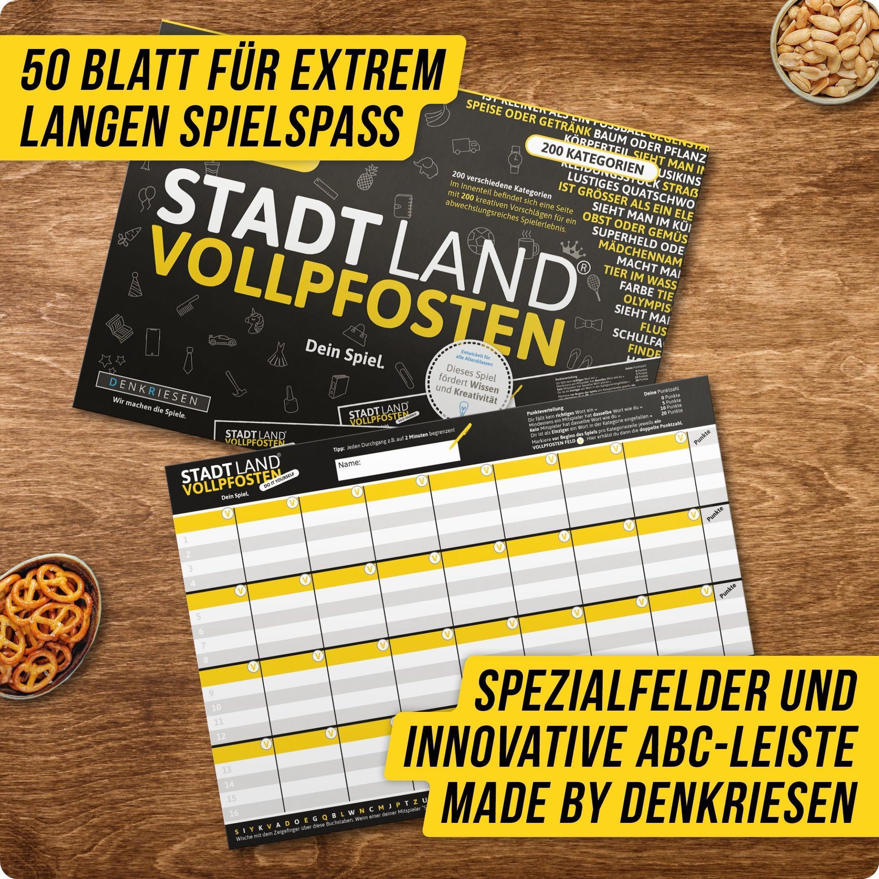 Stadt Land Vollpfosten® Spielblock | Do It Yourself Edition