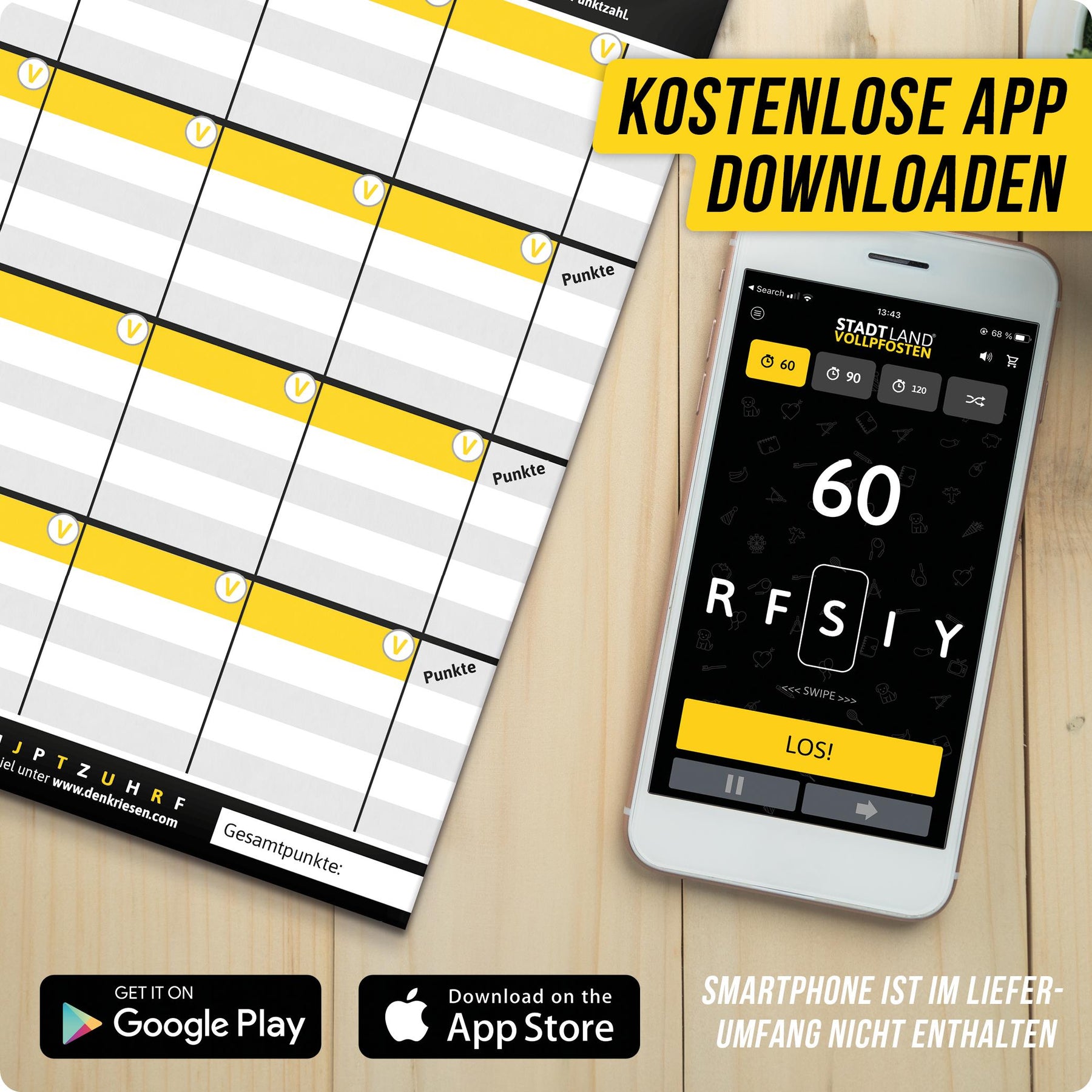 Stadt Land Vollpfosten® Spielblock | Do It Yourself Edition