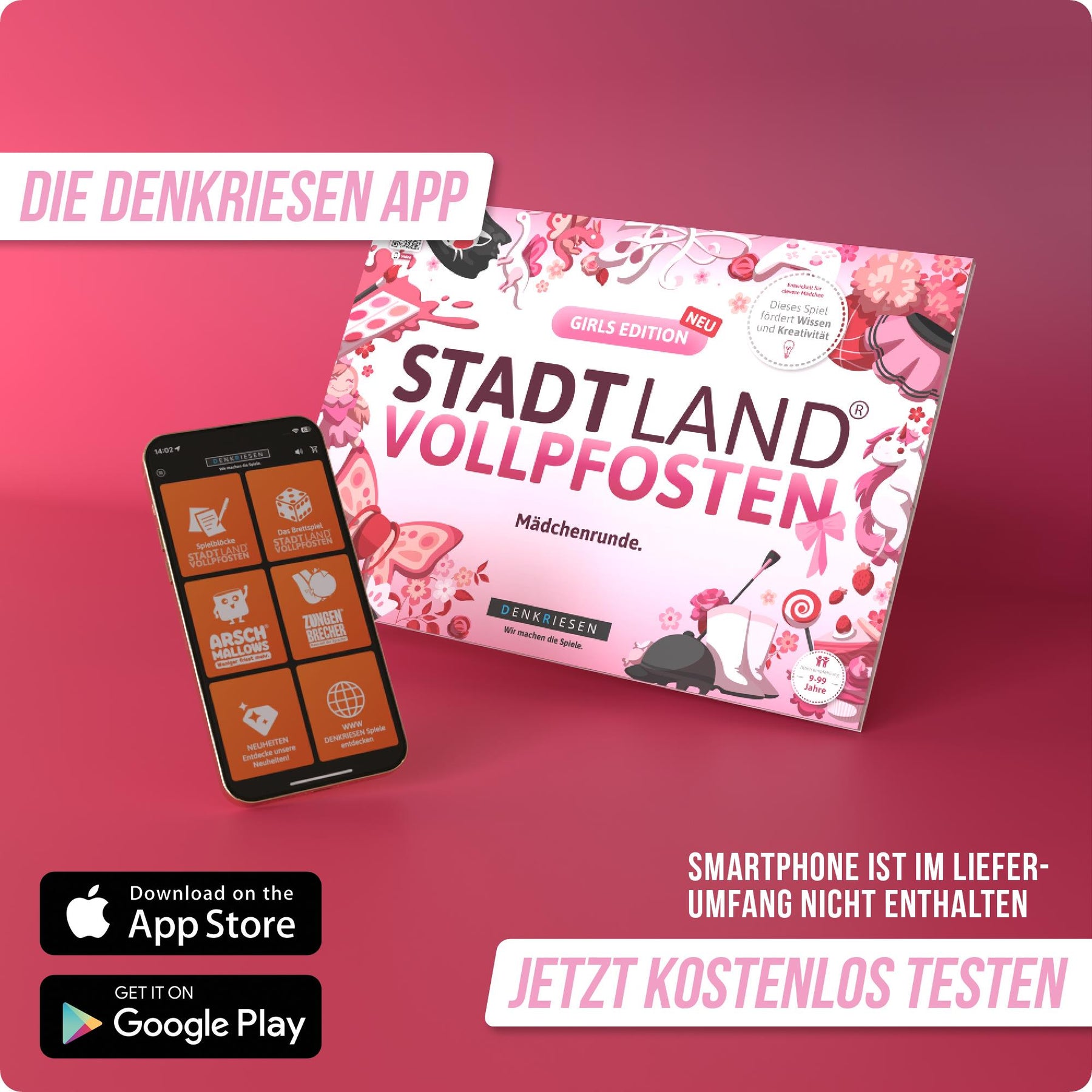 Stadt Land Vollpfosten® Spielblock | Girls Edition