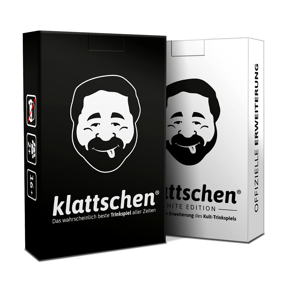 Spar-Set Lena - klattschen® Doppelpack - klattschen & klattschen WHITE EDITION - Die wahrscheinlich besten Trinkspiele aller Zeiten Spielkartenkarton