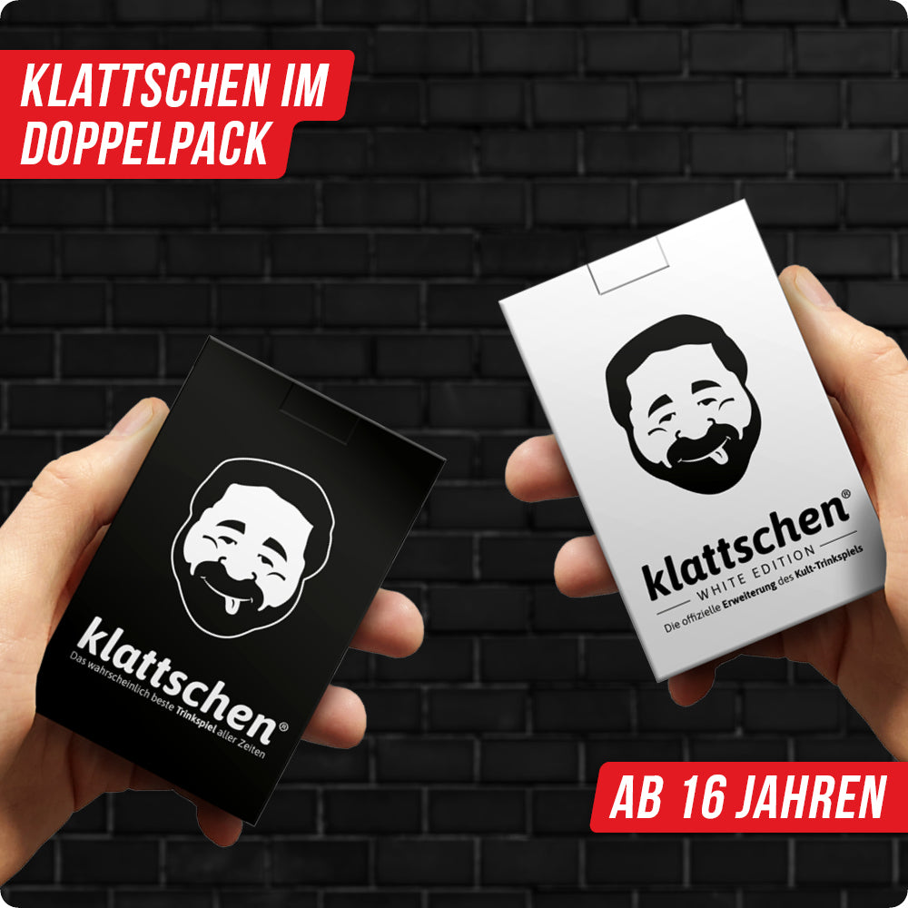 Spar-Set Lena - klattschen® Doppelpack - klattschen & klattschen WHITE EDITION - Die wahrscheinlich besten Trinkspiele aller Zeiten Spielkartenkarton