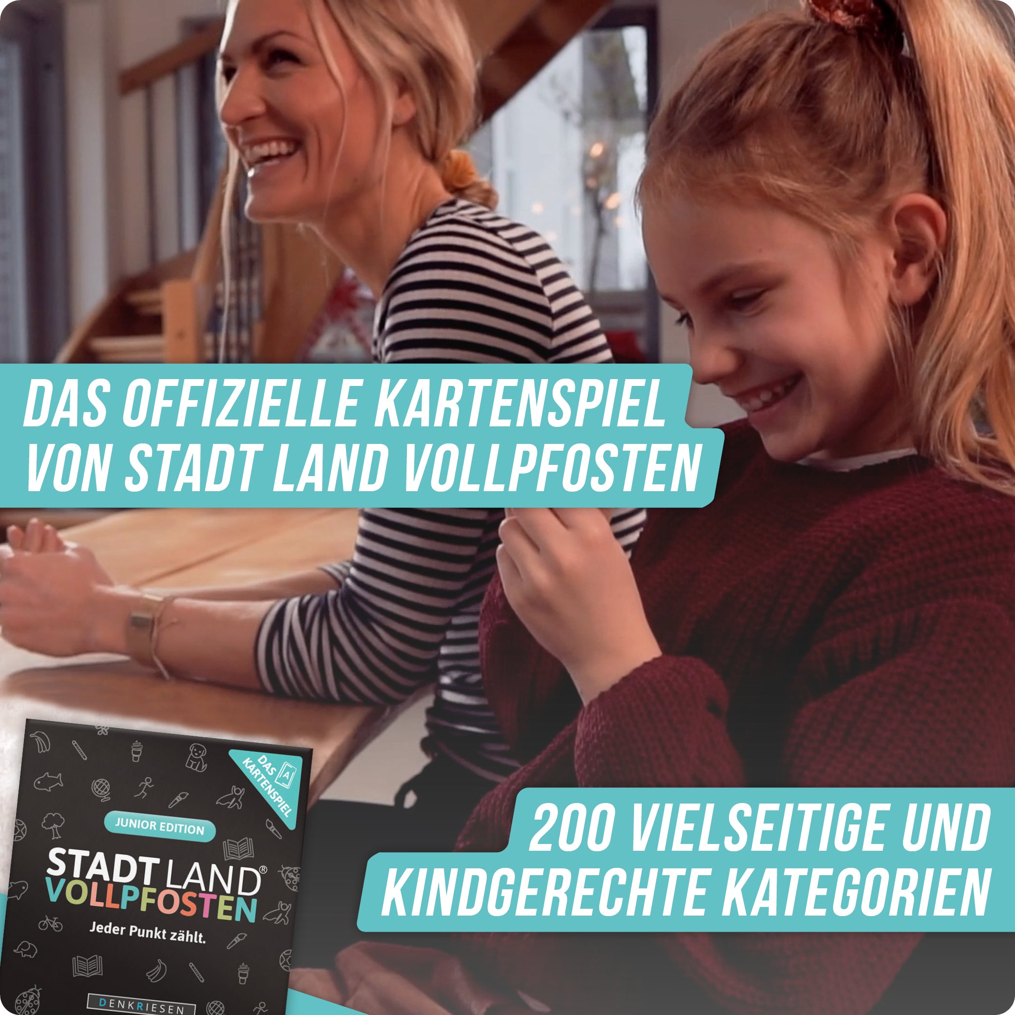 Stadt Land Vollpfosten® Junior Edition – "Jeder Punkt zählt." | Das Kartenspiel