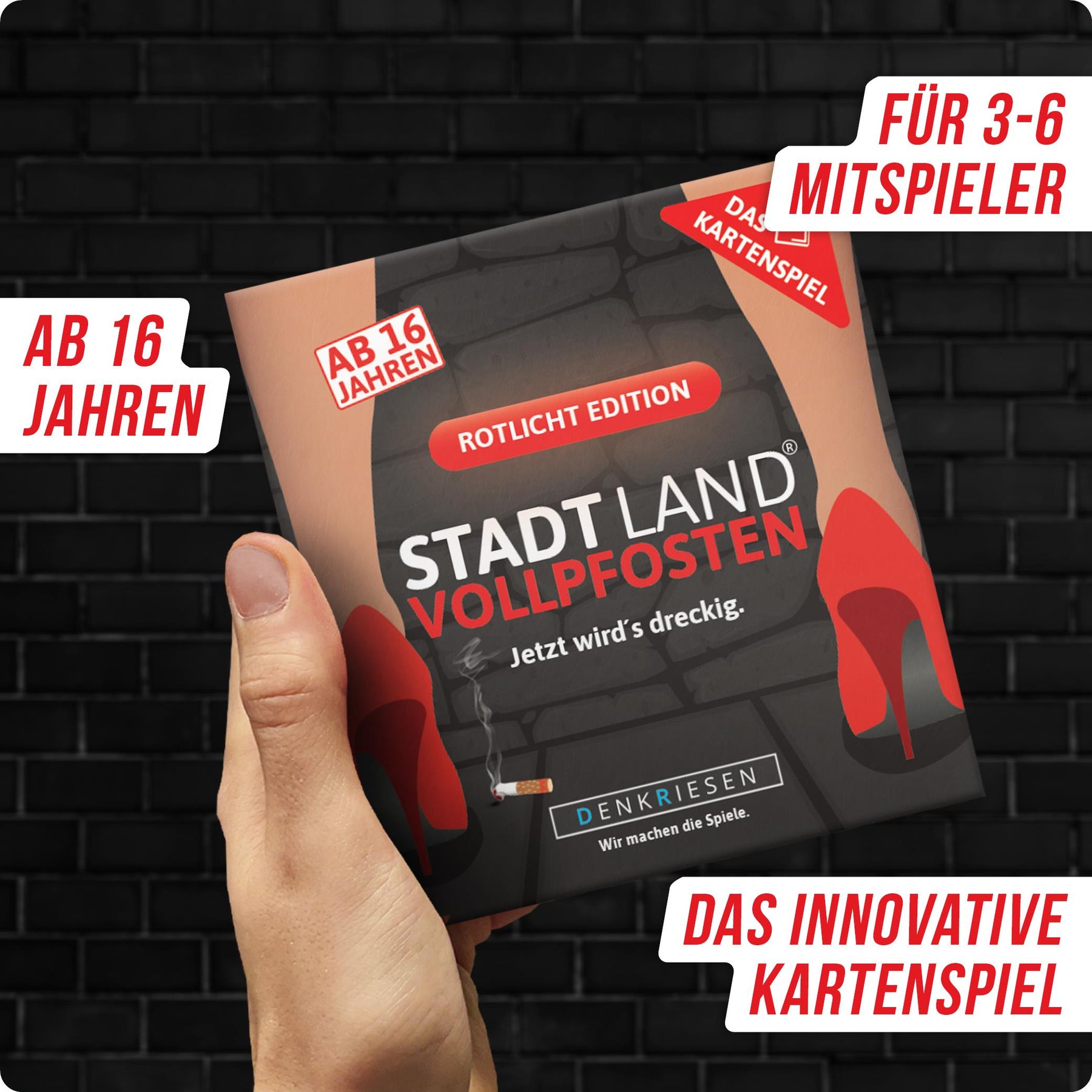Stadt Land Vollpfosten® Kartenspiel | Rotlicht Edition