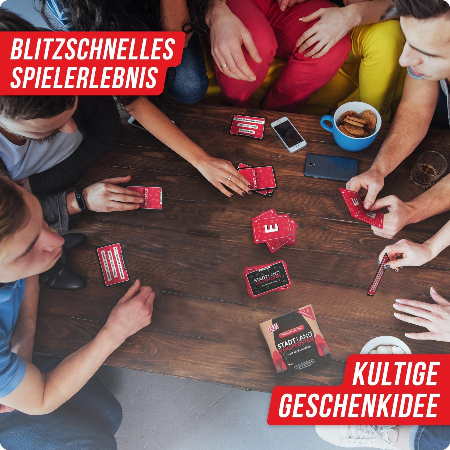 Stadt Land Vollpfosten® Kartenspiel | Rotlicht Edition