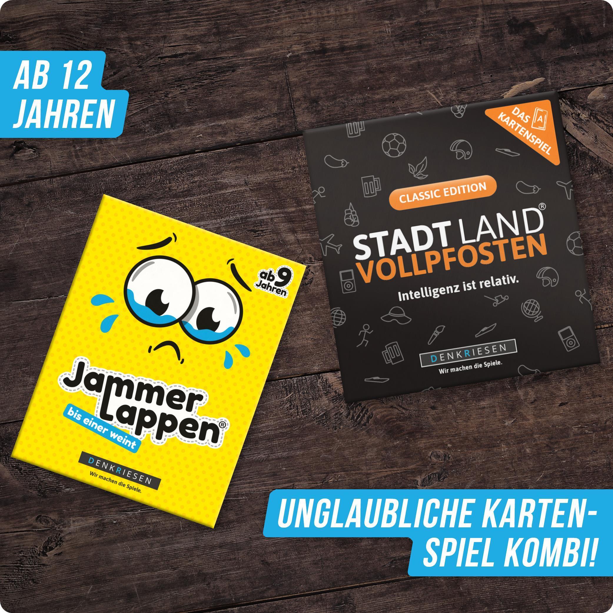 Spar-Set Christina - JAMMERLAPPEN + STADT-LAND VOLLPFOSTEN Kartenspiel Classic Edition