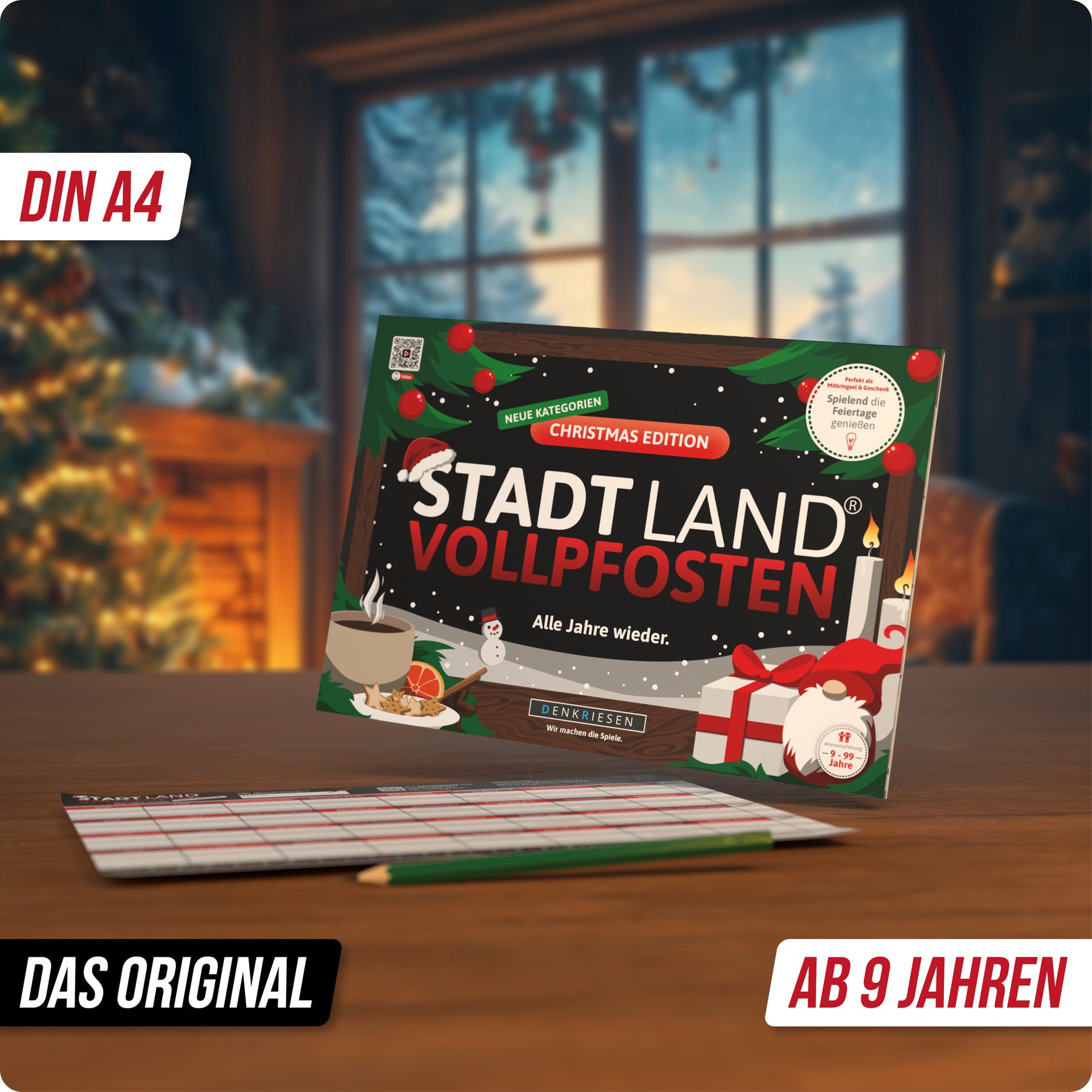 Stadt Land Vollpfosten® Spielblock | Christmas Edition